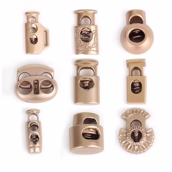 Cord Button Buckles Metal Cord Spring Buckle Toggle Stopper Round Rope Stopper Buckle Custom Design Metal Cord Lock Zinc Alloy