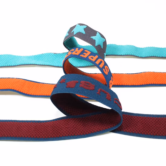 Изготовленная на заказ переработанная RPET печать логотипа полиэстеровая тканая тесьма жаккардовая эластичная лента для высококачественной одежды спортивной одежды