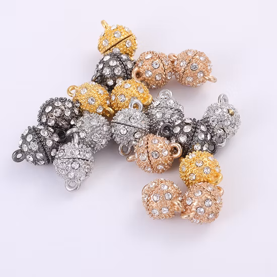 Круглые черные/золотые/серебряные магнитные пуговицы со стразами Магнитные пуговицы